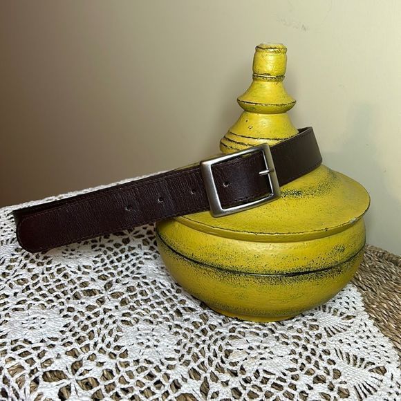 Men’s Brown Genuine leather Belt, medium - Picture 2 of 9